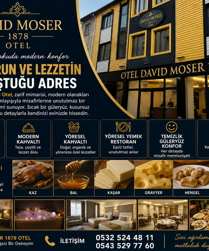 Kars'ta konfor ve lezzetin buluşma noktası: David Moser 1878 Otel