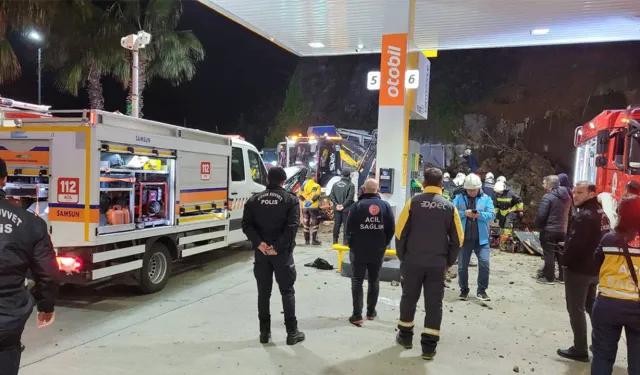 Samsun'da heyelanda baba ve 2 çocuk ölmüştü: Akaryakıt istasyonu sahibi tutuklandı