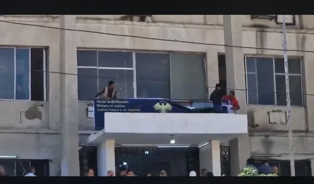 Haseke Adliyesi’nde Kürtçe tabela indirildi; Halk protesto etti