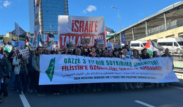 İstanbul’da Filistin yürüyüşü: “Filistin’e özgürlük, İsrail’e tam ambargo”