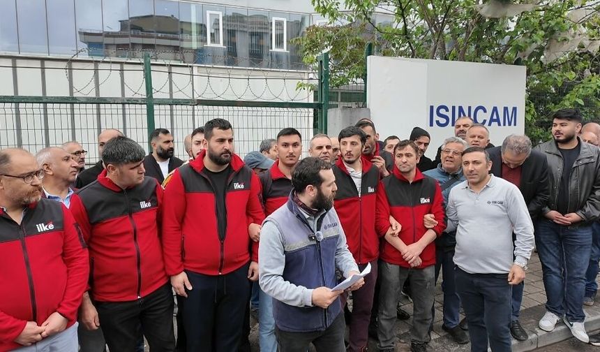 İlke Isın Cam işçileri fabrika önünde eylem yaptı: “Alın terimizi istiyoruz”