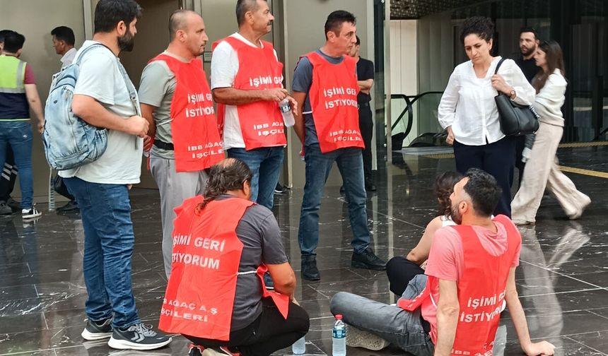 Ağaç AŞ işçileri İBB Merter Ek hizmet binasında oturma eylemine başladı