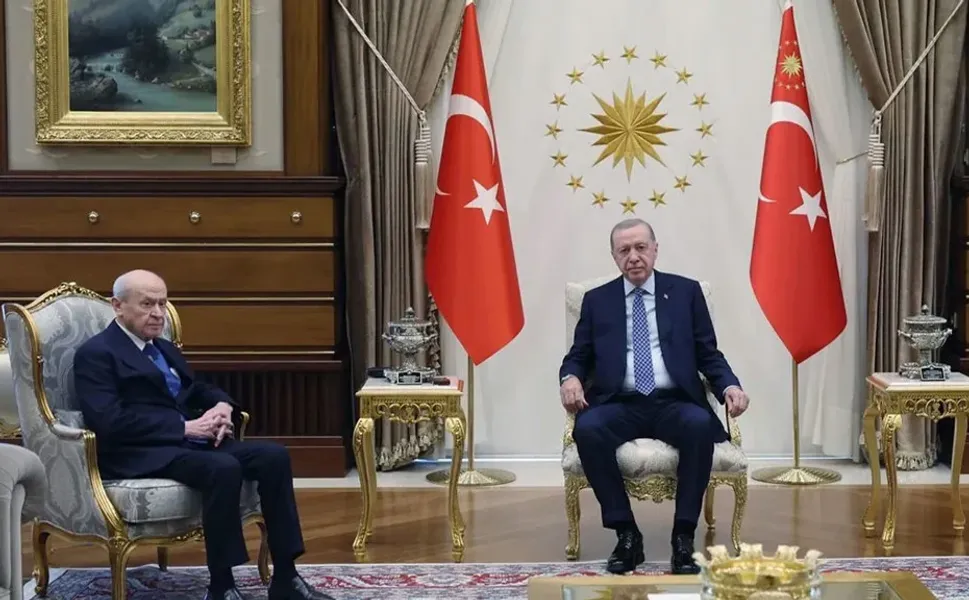 Erdoğan ve Bahçeli Külliye’de görüştü: Görüşme bir saat sürdü